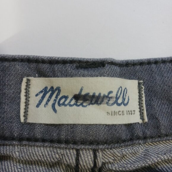 Madewell Womens Jeans Slim Boyjean Mid Rise Gray Denim Distressed Size 27 Flawed - Picture 7 of 10